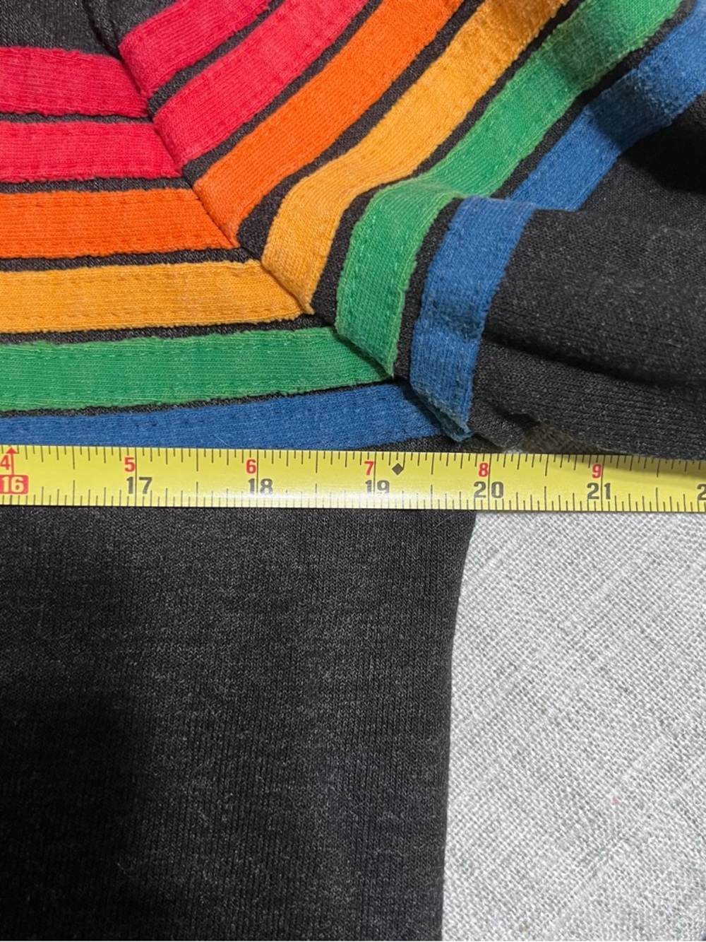 Aviator Nation 5 Stripe Zip Hoodie with Rainbow Stripe Detail - Picture 7 of 9